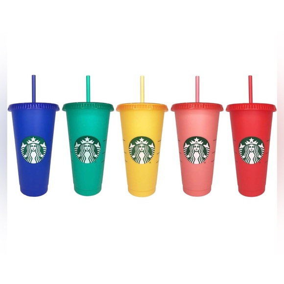 New in box Starbucks Reusable Color Changing Cold Cups (5 Pieces) - Picture 9 of 10